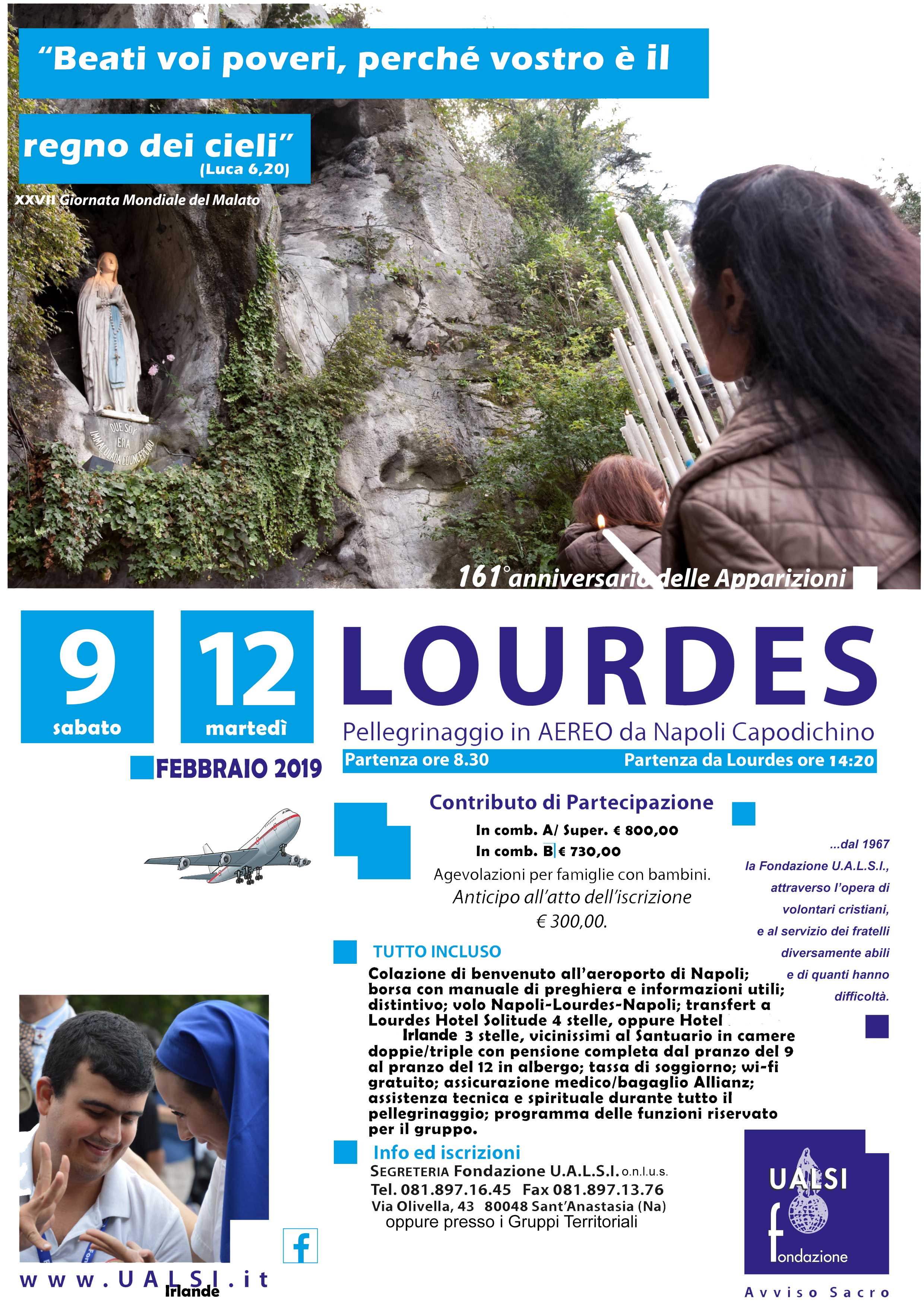 Pellegrinaggio Lourdes 9-12 Febbraio 2019